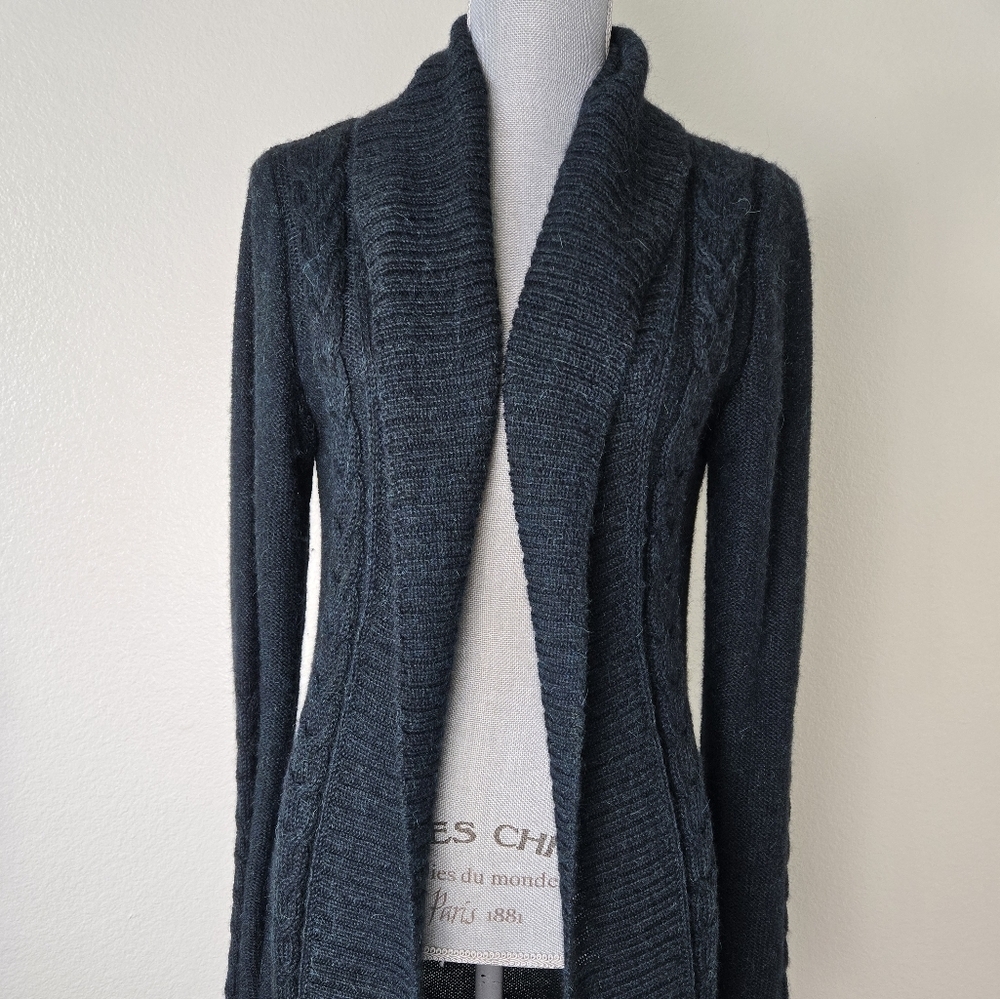 Indigenous 100% Alpaca Cardigan Forest Green Color Made in Peru Size Large - Picture 6 of 16